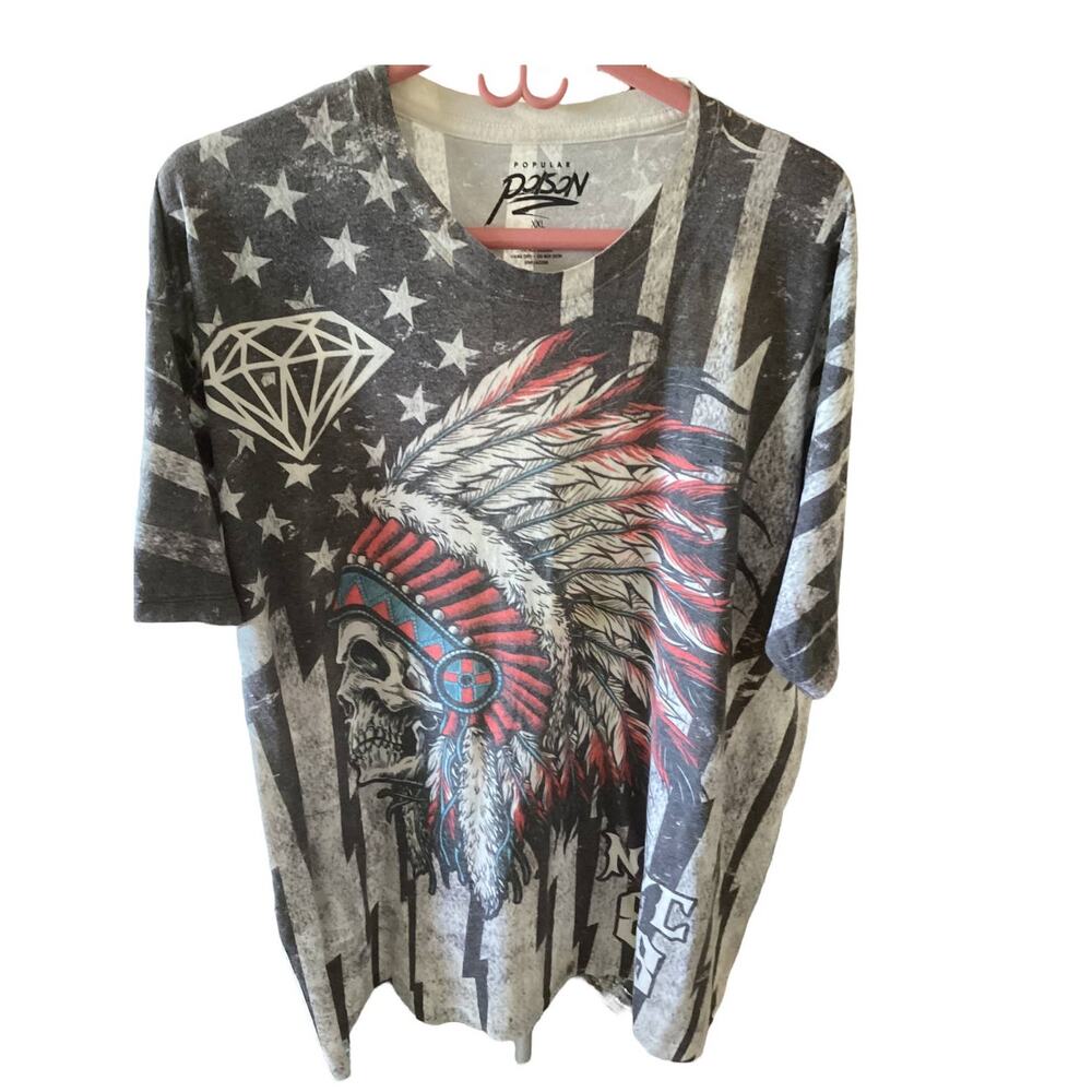 Poison Vintage All Around Graphic Skeleton Tee Size 2XL